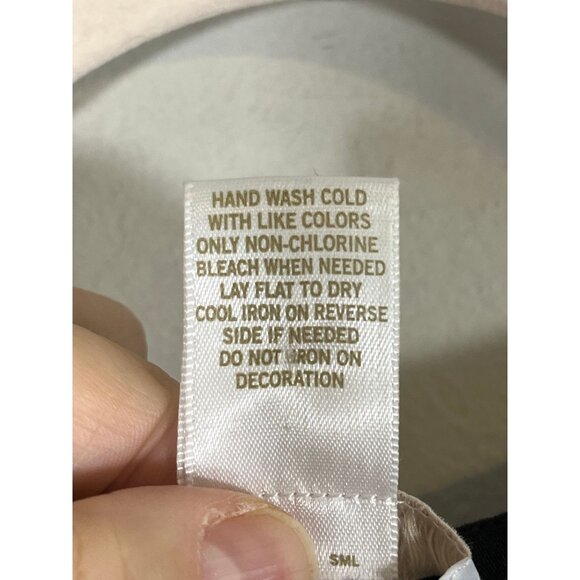 Retro Metallic Studs Cutout Beaded Top Black M Chic Classic Preppy Festive 90s - Picture 6 of 9